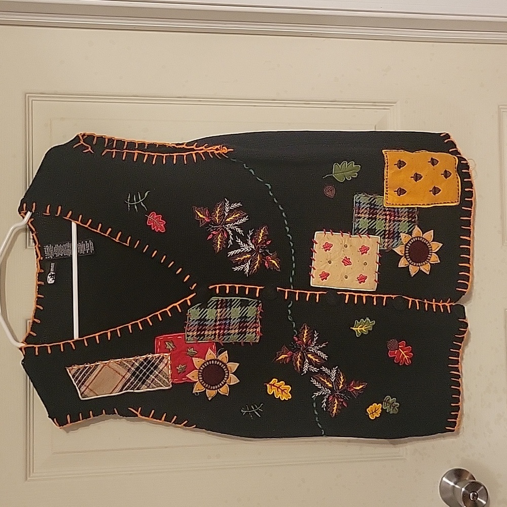 Holiday Editions Sweater Vest Womens  Fall Autumn Thanksgiving Holiday Ugly